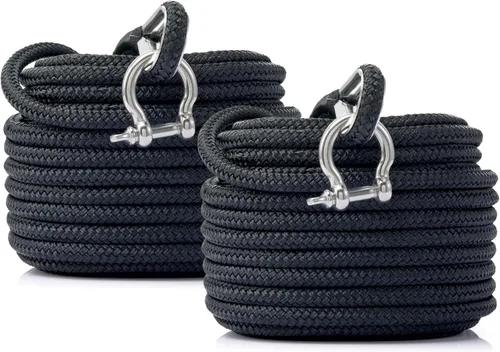 Miniatura 8 de RainierSupplyCo - Cuerda de anclaje para barco, línea de anclaje de cuerda marina de doble trenzada, línea de navegación de nailon de 50 pies x 3/8