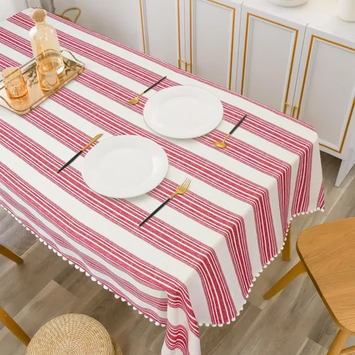 Miniatura 2 de DriftAway Mantel de lino de arpillera para mesa de comedor para mesas rectangulares de 8 pies, manteles rústicos, resistentes a las arrugas