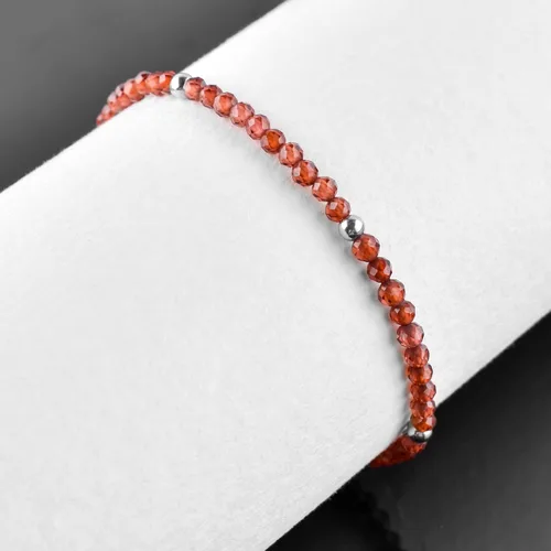 Miniatura 3 de Pulsera delicada de microcuentas de piedras preciosas naturales para mujer, joyería hecha a mano, cristales curativos de chakras, cadena de plata