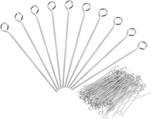 Miniatura 11 de PATIKIL 500 alfileres de ojo de acero inoxidable 304 de 0.71 pulgadas de calibre 22 de plata para hacer joyas, manualidades, collares, pulseras