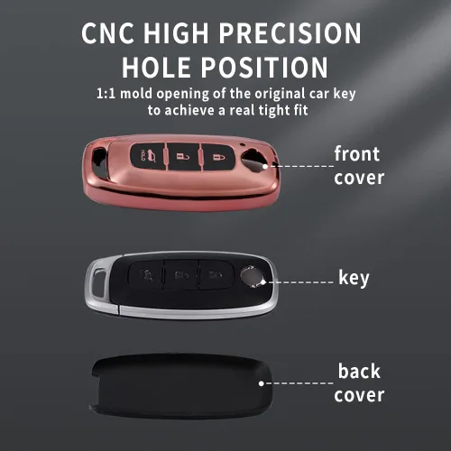 Miniatura 3 de ontto Funda para llave de coche para Nissan Ariya Pathfinder Kicks X-Trail Rogue 2023 Smart Remote Key Fob Holder Soft TPU Key Bag Anti-arañazos Azul