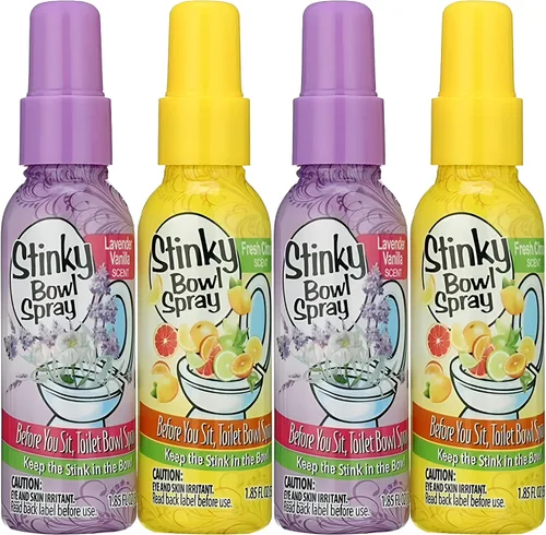 Juego de 4 desodorantes para baño de inodoro de 1.85 onzas, con aroma cítrico fresco y aroma a lavanda