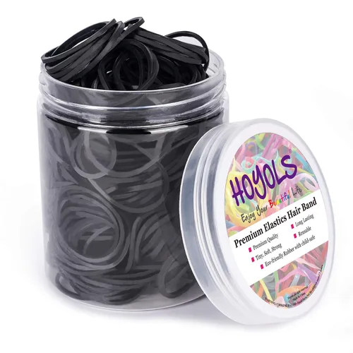 Miniatura 9 de HOYOLS Bandas de goma negras pequeñas de 1/2 pulgada para ligas para el cabello, elásticas, mini trenzas para bebés, niñas, bebés, niños, cabello