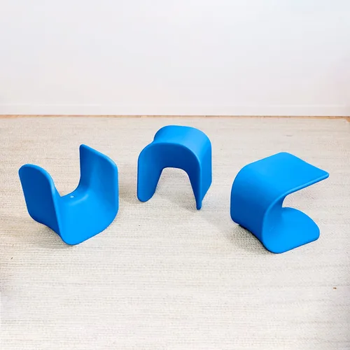 Miniatura 10 de ECR4Kids Asiento Wave, Altura del asiento de 14 a 15.1 pulgadas, Taburete tipo percha, Azul, Paquete de 2