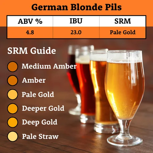 Miniatura 7 de My Brew Supply Kit de elaboración de cerveza alemana Blonde Pils Malta europea Pale Ale de 2 filas Grano ligero de Múnich Lúpulo de pellets