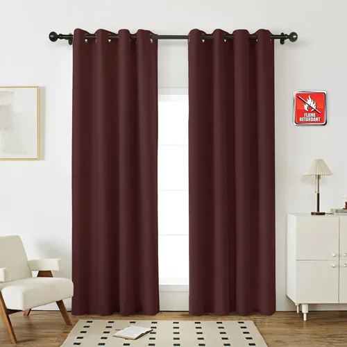 Miniatura 13 de Fcosie Cortinas opacas ignífugas para oscurecer la habitación, 72 pulgadas de ancho por 102 pulgadas de largo, cortina opaca resistente al fuego