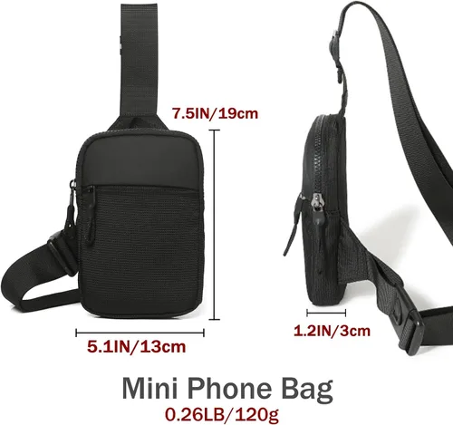 Miniatura 3 de Mini bolso bandolera para hombres y mujeres, bolso cruzado pequeño, riñoneras, bolso casual para teléfono en el pecho