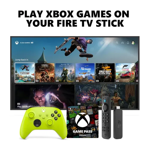 Miniatura 11 de Xbox Wireless Controller (2025) Carbon Black + Fire TV Stick 4K Game Pass Ultimate 1 Month - Gaming Bundle, Windows, Mobile & Smart TVs