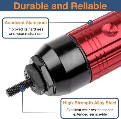 Miniatura 5 de YUZES Adaptador de herramienta de tuerca de remache para taladro eléctrico inalámbrico con 5 mandriles métricos y 6 SAE y 50 tuercas remachadoras