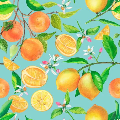 Miniatura 12 de CHIHUT Papel tapiz autoadhesivo de 17.7 x 100 pulgadas, papel de contacto extraíble con frutas tropicales, limón, cítricos, floral, granada