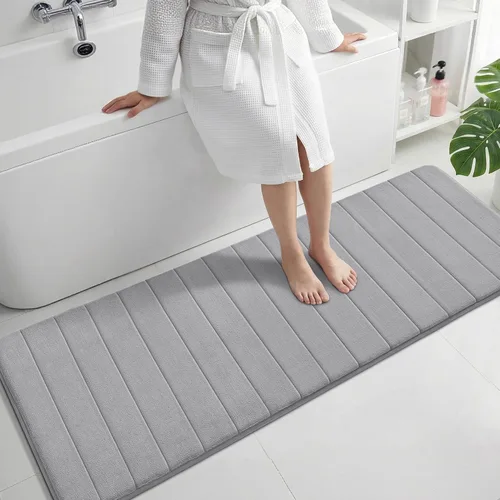 Miniatura 87 de Yimobra Tapete de baño de espuma viscoelástica, súper suave, absorbente, antideslizante, de secado rápido, lavable a máquina, tapete para bañera