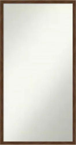 Miniatura 227 de Amanti Art Espejo de pared personalizado no biselado (23 x 25 pulgadas), marco estrecho marrón Carlisle, varios tamaños personalizados, espejo