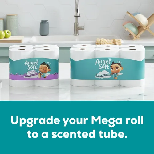 Miniatura 6 de Angel Soft Papel higiénico, 8 megarrollos = 32 rollos regulares, papel higiénico suave y fuerte