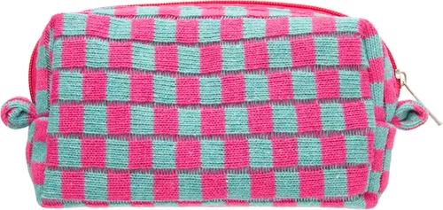 Miniatura 83 de PAZIMIIK Bolsa de Maquillaje a Cuadros para Bolso Portátil con Cremallera, Estuche Pequeño de Cosméticos para Accesorios de Viaje, Azul Ártico