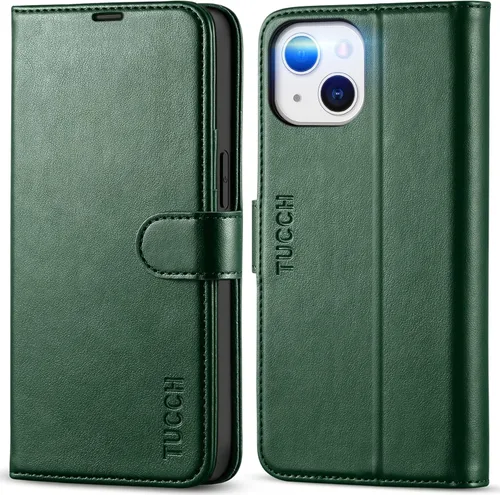 Miniatura 15 de TUCCH Funda Tipo Billetera para iPhone 13 (6.1") 2021, con Bloqueo RFID, con Soporte para 3 Tarjetas, de Piel Sintética, Tipo Folio