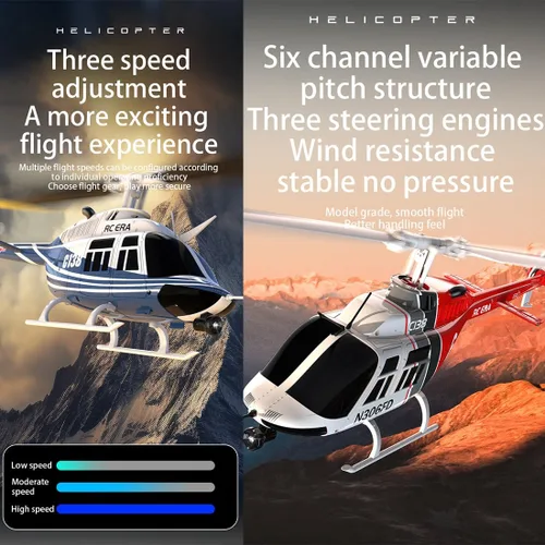 Miniatura 4 de Helicóptero C138 RC ERA C138 1/30 Escala Bell 206 2.4G 6CH Helicóptero sin Aileron con retención de altitud y posicionamiento de flujo óptico