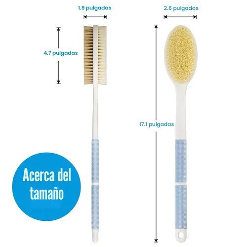 Miniatura 5 de Backski Exfoliador de Espalda Antideslizante para Ducha, Cepillo de Ducha Mango Largo con Cerdas Rígidas y Suaves, Exfoliante Corporal para Baño