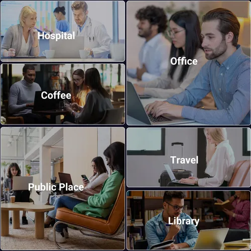 Miniatura 8 de ZOEGAA Pantalla de privacidad de 4 vías de 360° para laptop de 14 pulgadas 16:10, ese tamaño de pantalla es de 11.9 pulgadas de ancho y 7.4 pulgadas
