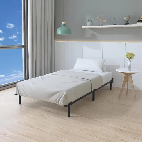 Miniatura 9 de EMODA Base de marco de cama individual XL de 7 pulgadas para somier y colchón, soporte de 7 patas, plataforma de metal resistente sin herramientas
