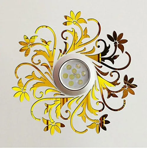 MEYA Adhesivo de espejo europeo para decoración de techo, calcomanía de pared de espejo de techo superior, iluminación superior de la lámpara de