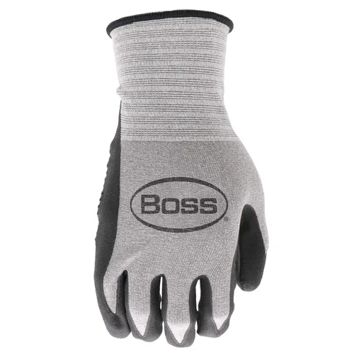 Miniatura 2 de BOSS Agarre táctil para hombre con palma recubierta de nitrilo y guantes de trabajo con carcasa de nailon, palma punteada, alta destreza, resistente