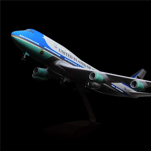 Miniatura 4 de 24-Hours 18" 1:130 Modelo Jet United States Air Force One Plane B747 Modelo Kits de aviones de exhibición de avión fundido a presión para adultos