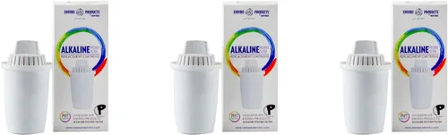New Wave Enviro Cartucho de repuesto para jarra alcalina, paquete de 3, 80 galones de vida útil del filtro por cartucho, fácil instalación, color