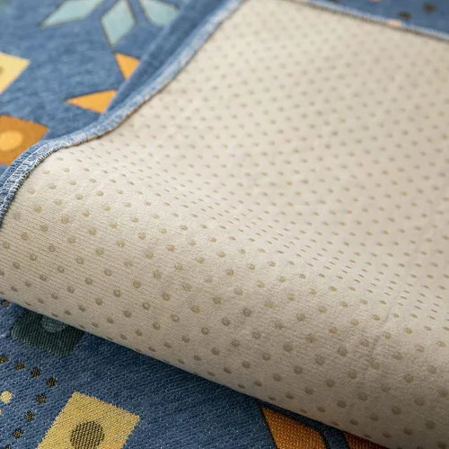 Miniatura 7 de Funda de sofá de chenilla para sofá modular, diseño geométrico bohemio y jacquard antideslizante, protector de muebles para niños, perros y Azul