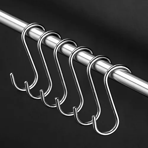 Miniatura 3 de Paquete de 100 ganchos en S de acero inoxidable de 2.75 pulgadas en forma de S, ganchos en S resistentes para colgar sartenes y ollas, tazas