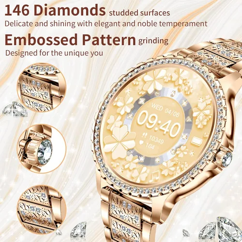 Miniatura 2 de Relojes inteligentes para mujer (respuesta/hacer llamadas), más de 120 relojes inteligentes deportivos para Android iOS, pantalla HD de 1.32