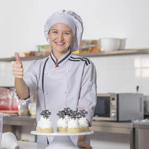 Miniatura 6 de Rsstarxi Paquete de 24 adornos para cupcakes con purpurina negra para el Día del Padre, para el Día del Padre, decoración de tartas, suministros