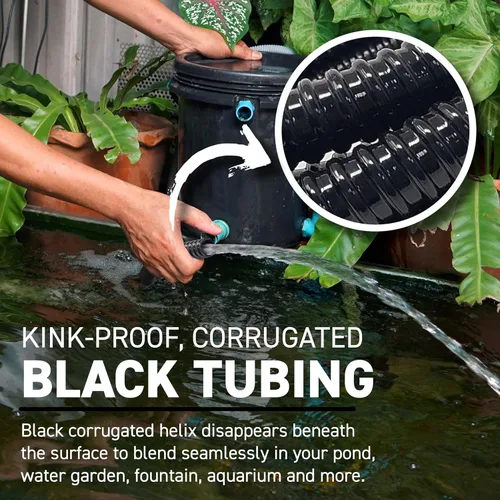 Miniatura 7 de Sealproof Tubo de estanque corrugado de 3/4 de pulgada de diámetro de 3/4 pulgadas de diámetro de diámetro de 20 pies de largo, negro sin