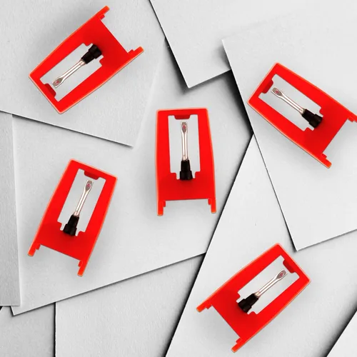 Miniatura 3 de 5 agujas para tocadiscos, aguja de repuesto para tocadiscos duradera, repuesto para tocadiscos de vinilo (rojo)