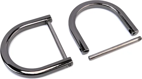 Miniatura 36 de 4 anillos en D resistentes con grillete de 1-1/2 pulgadas, oro antiguo, en forma de U, repuesto para bolso, llavero, collar de perro