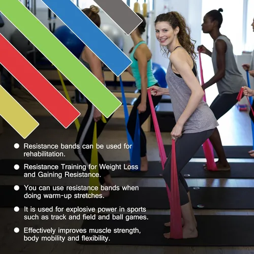 Miniatura 7 de 5 Pcs Professional Resistance Bands. Latex-Free, Elastic Band, Work Out Bands, Stretch Bands for Working Out Women or Men, Exercise Bands Set for