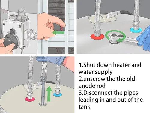 Miniatura 4 de Varilla de ánodo de 112 cm de aluminio y zinc, Eau, elimina el olor a huevo podrido de calentadores de agua flexibles para GE, Rheem, Reliance