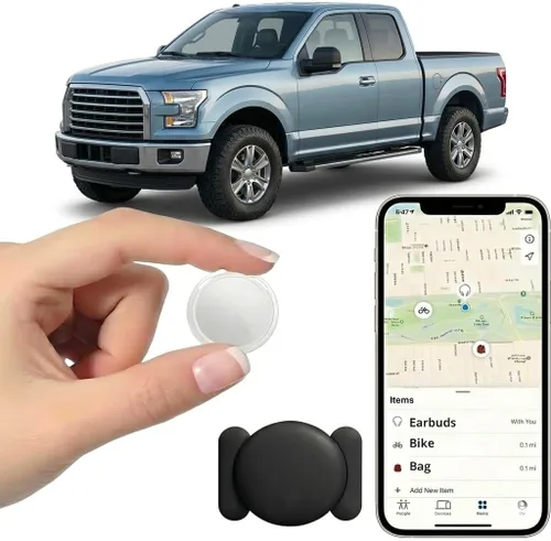 Rastreador GPS sin suscripción para vehículos, funciona con Find My (solo iOS), mini etiquetas de rastreador de cobertura global, dispositivo de