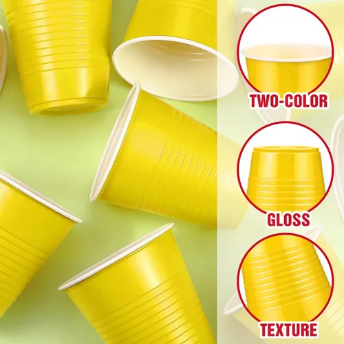 Miniatura 3 de Suclain Paquete de 500 vasos desechables de plástico resistentes para agua potable, para fiestas, cumpleaños, bodas, cervezas, servir, aperitivos