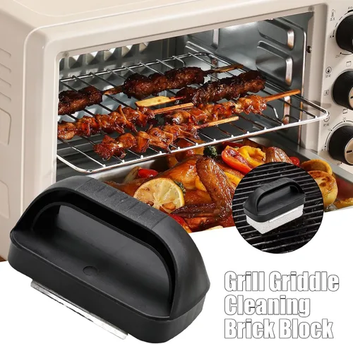 Miniatura 3 de Piedra pómez de limpieza – Bloque de ladrillos de mango resistente, limpiador de parrilla y fregador de plancha para condimento plano que no raya