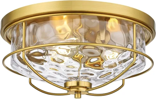 Miniatura 10 de HWH INVESTMENT Lámparas de techo de montaje empotrado, lámpara de techo de 12 pulgadas de 2 luces estilo granja cerca del techo con pantalla