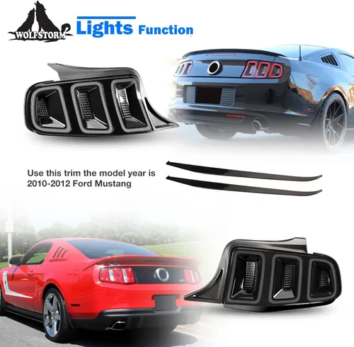 Miniatura 5 de WOLFSTORM Luz Trasera LED Compatible con Ford Mustang 2010 2011 2012 2013 2014 con Diseño de Luz de Giro Dinámico, Reemplazo de Luz Trasera