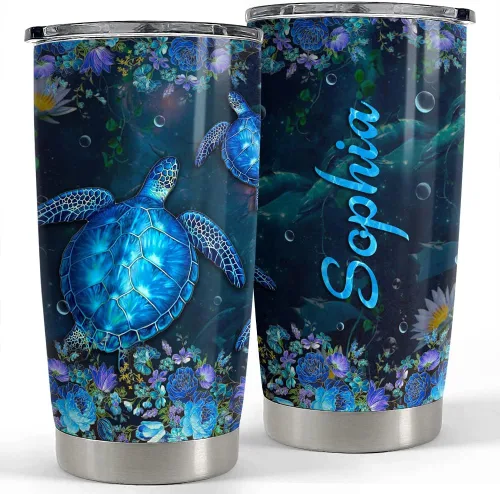 Miniatura 18 de SANDJEST Vaso personalizado de abeja con girasol de miel de 20oz 30oz con tapa, regalo para mujeres, niñas, hija, hermana, amantes de los animales