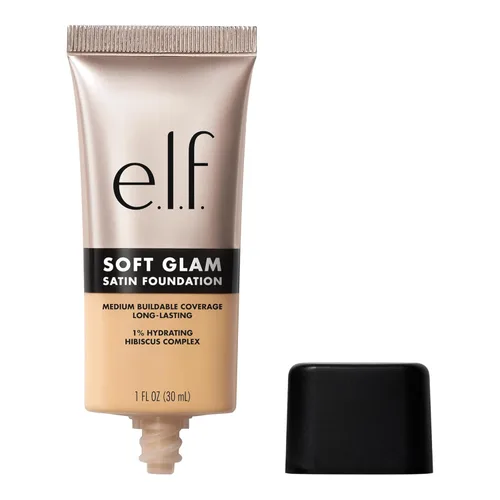 Miniatura 38 de e.l.f. Base de Maquillaje Soft Glam, Cobertura Media, Base de Larga Duración y Modulable para un Acabado Suave y Satinado, Vegana y Libre de 55