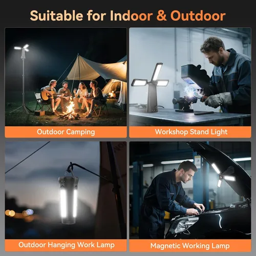 Miniatura 7 de Dimgogo15000mAh Luz recargable para acampar, luz de trabajo LED portátil Standing Light with 7ft Max Height, 5500 Lumen 6500/4500/3500K Dimmable