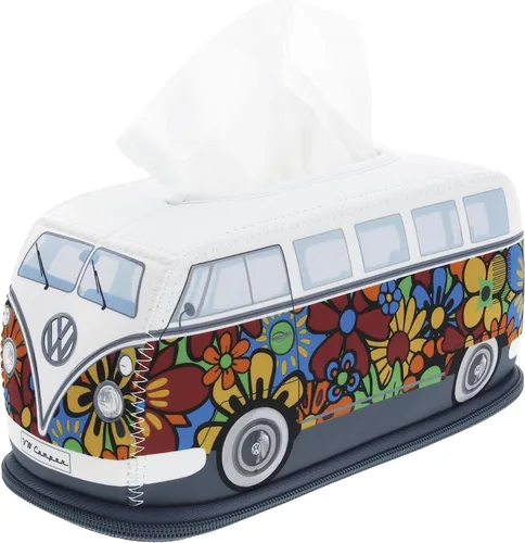 BRISA VW Collection Volkswagen - Dispensador de neopreno para pañuelos de papel, pañuelos cosméticos o servilletas en diseño de autocaravana T1