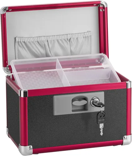 Caja de medicamentos con cerradura para medicación segura – 10 x 6 x 6.7 pulgadas – Caja de almacenamiento con cerradura para medicamentos, botiquín