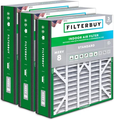 Miniatura 18 de Filterbuy Filtro de aire MERV 8 Essential Dust & Allergy Defense de 10 x 17 x 2 (paquete de 3), filtros exteriores plisados electrostáticos
