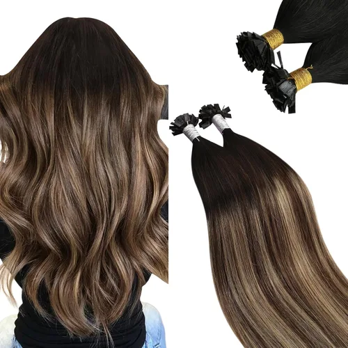 Miniatura 33 de Ugeat - Extensiones de cabello humano con microanillo, 14 pulgadas, extensiones de cabello Remy con microcuentas de 1 gm/hebra, 50 gms, extensiones