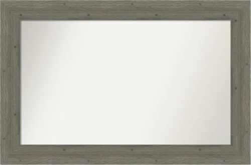 Miniatura 22 de Amanti Art Espejo de baño gris para sobre el fregadero, 27 x 27 pulgadas, espejo de tocador cuadrado gris, marco de madera rústica de campo medio