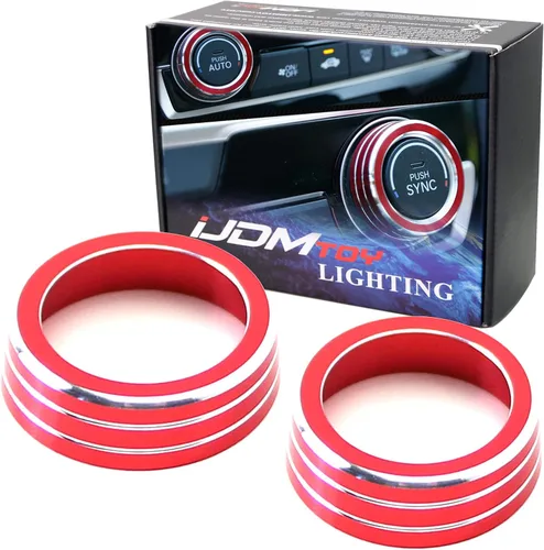 Miniatura 9 de Cubiertas iJDMTOY para ruedas de control climático manual, de aluminio anodizado, 2 unidades, Azul